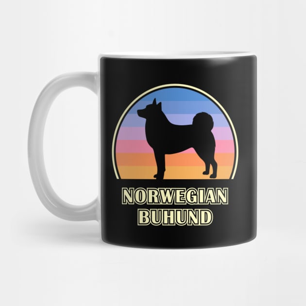 Norwegian Buhund Vintage Sunset Dog by millersye